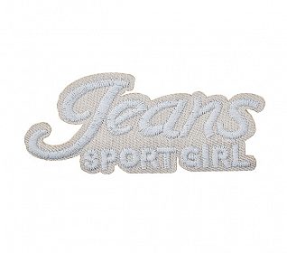 Термоаппликация "Jeans sport girl" серый 84х35мм LA569