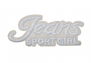 Термоаппликация "Jeans sport girl" серый 84х35мм LA569