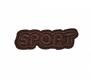 Термоаппликация "Sport" коричневый 38х12мм LA573