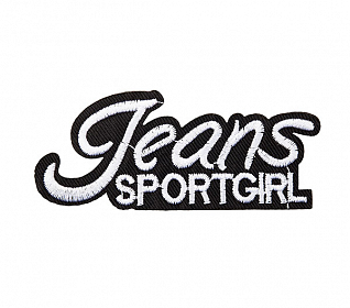 Термоаппликация "Jeans sport girl" бело-черный 84х35мм LA569