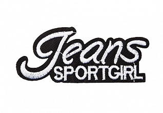 Термоаппликация "Jeans sport girl" бело-черный 84х35мм LA569